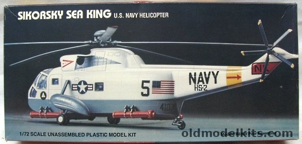 Lindberg 1/72 Sikorsky US Navy Sea King SH-3 - HS-2 USS Hornet Apollo Recovery, 1140 plastic model kit